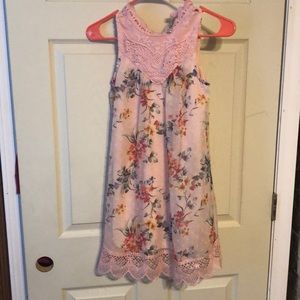 Pink floral summer dress